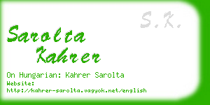 sarolta kahrer business card